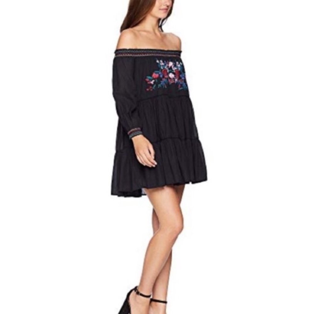 Free People Sunbeams Embroidered Mini Dress XS NWT - Picture 3 of 9